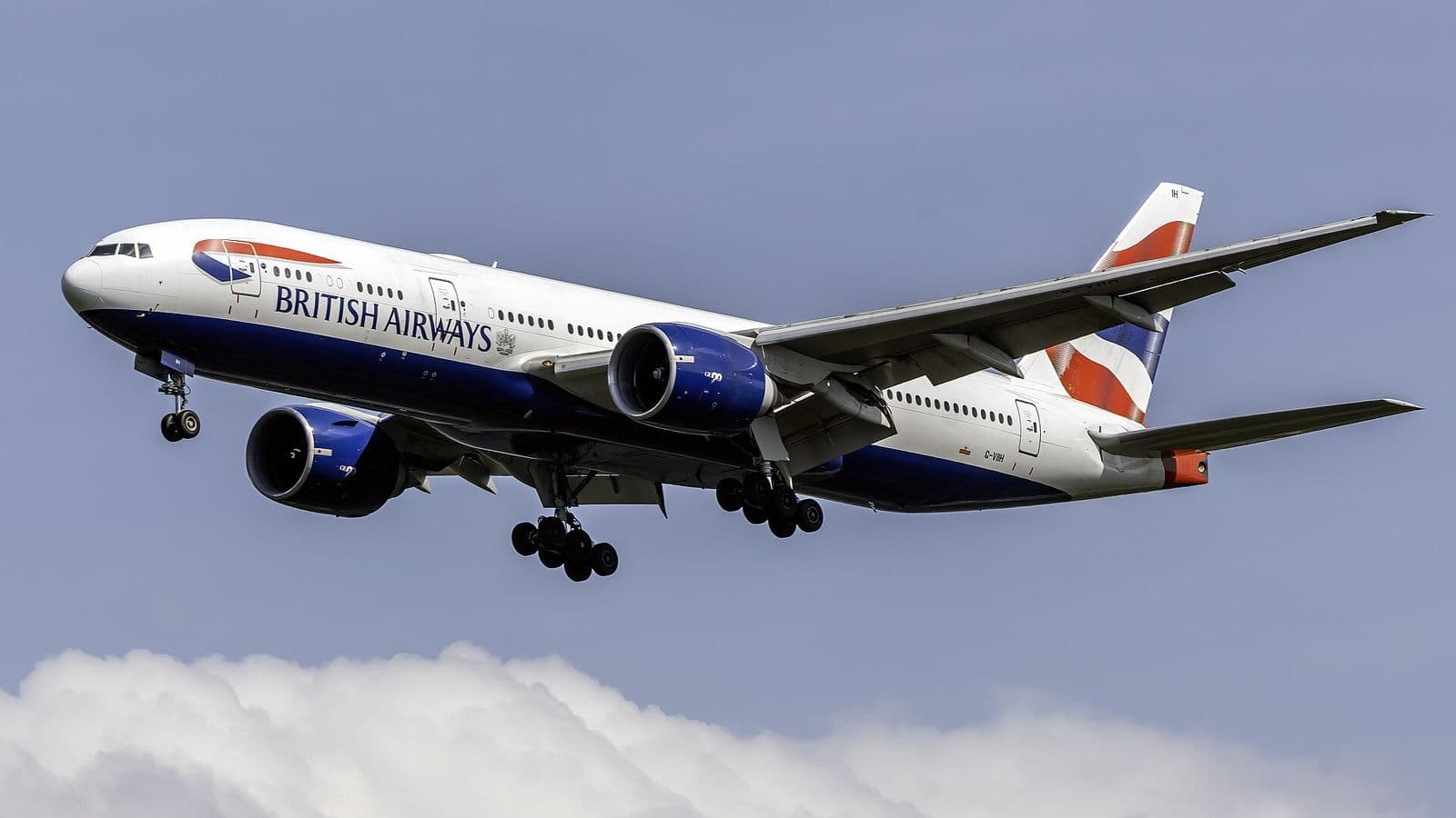 British Airways Boeing 777 on approach