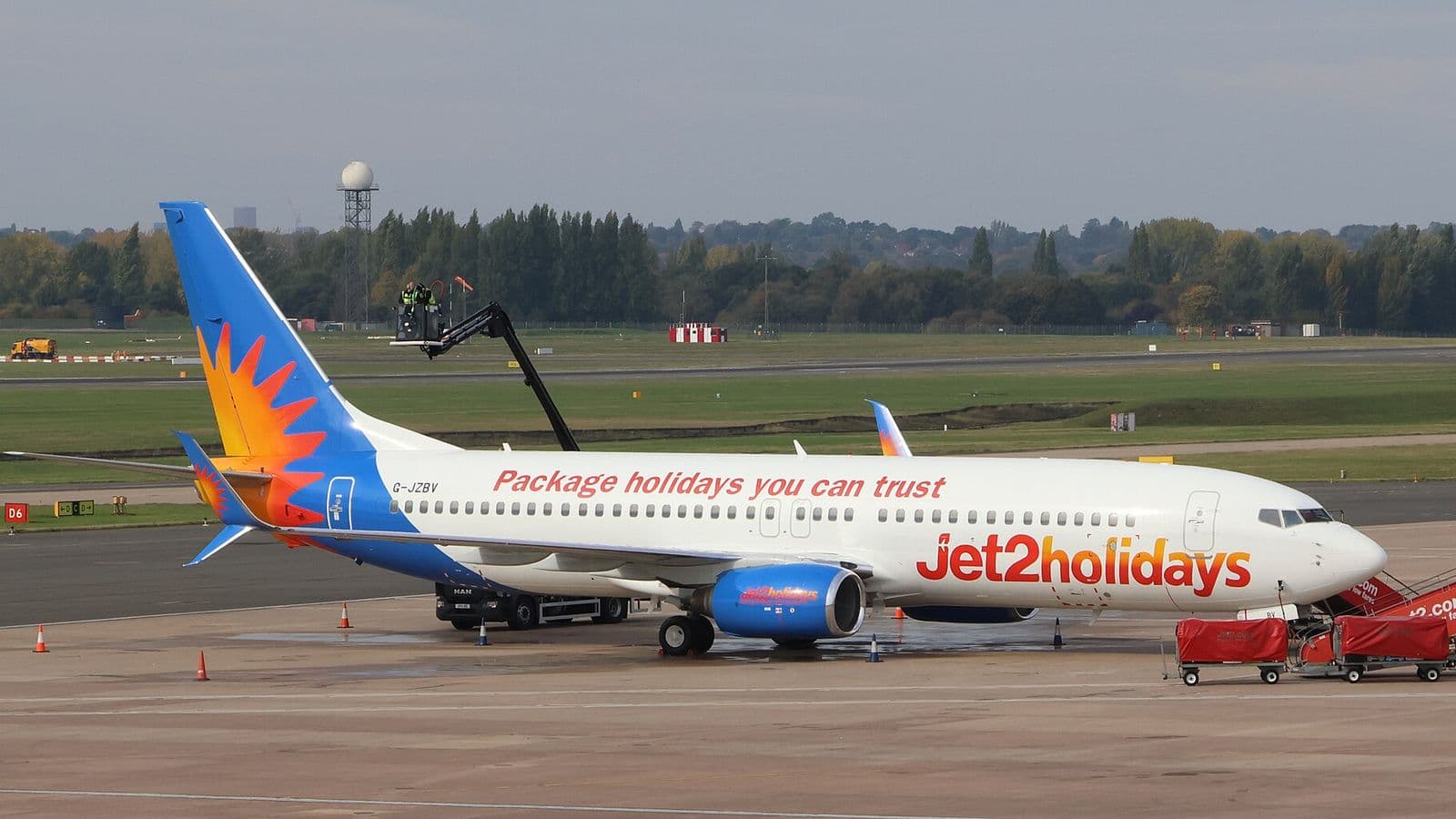 Jet2holidays Boeing 737-800 on the ground at an airport